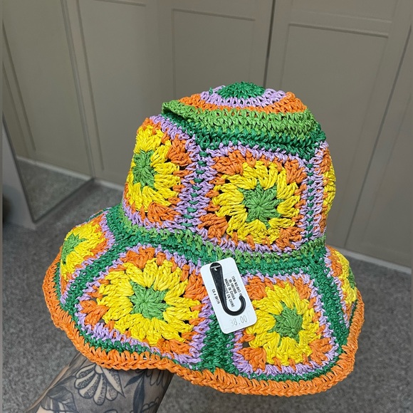 Boho Crochet Straw Hat - Picture 7 of 10